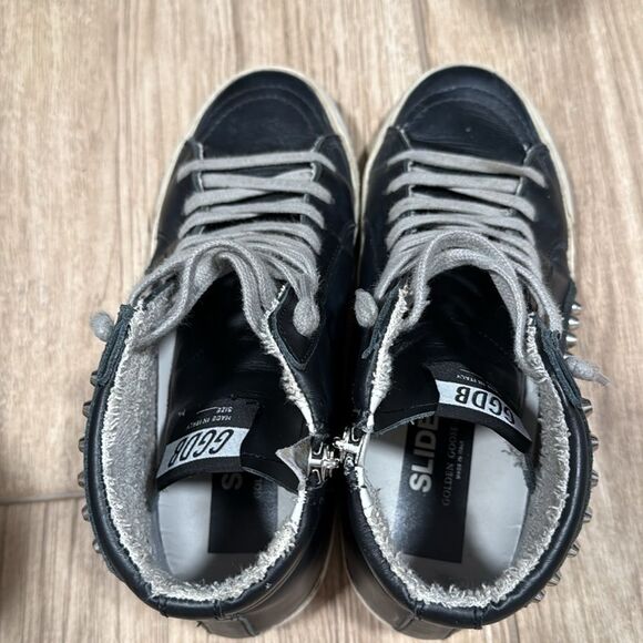 Golden Goose  Slide Sneaker in black leather studs size 37 - Picture 7 of 9